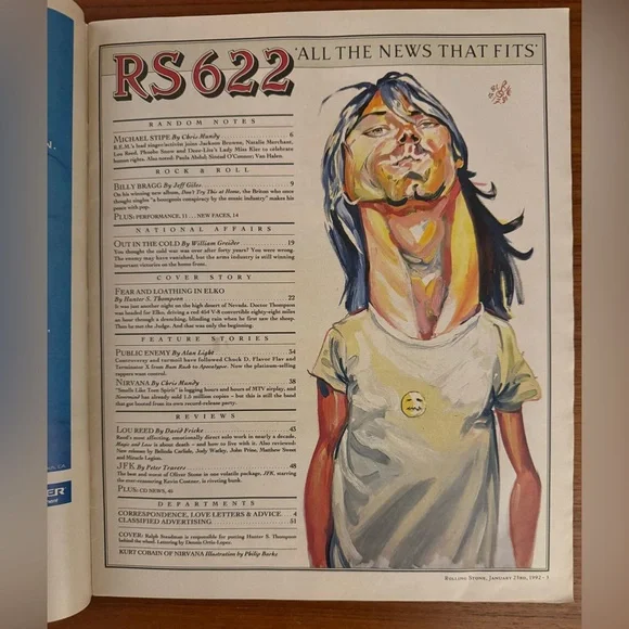 Jan. 30, 1992 Rolling Stone Magazine—Hunter S. Thompson Cover—Ready to Frame! - Picture 2 of 3